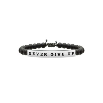 1 - Never Give Up" Kidult 731210 316L steel bracelet with onyx collection Philosophy