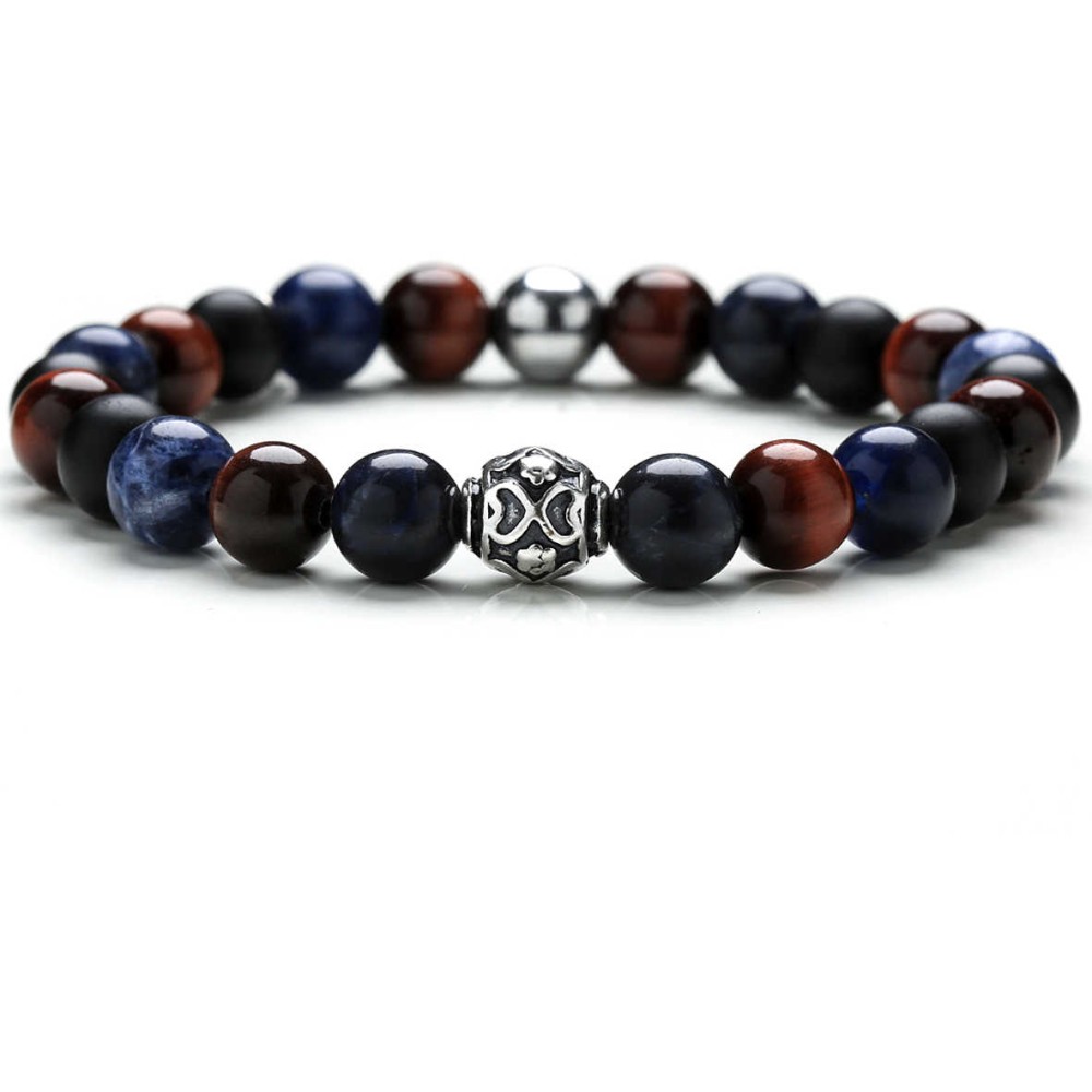 1 - Bracciale Gerba Red Blue 260 uomo collezione Stone Classic