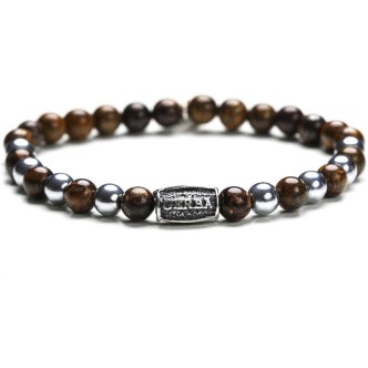 1 - Bracelet Gerba Silver Brown 270 man Stone Classic collection