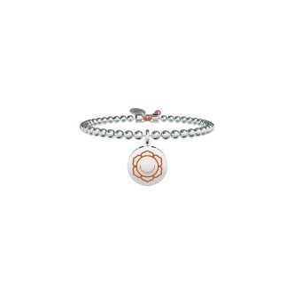 1 - Bracciale Kidult 731492 sfere in acciaio 316L II Chakra Arancione collezione Spirituality