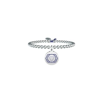 1 - Bracciale Kidult 731496 sfere in acciaio 316L VI Chakra Indaco collezione Spirituality