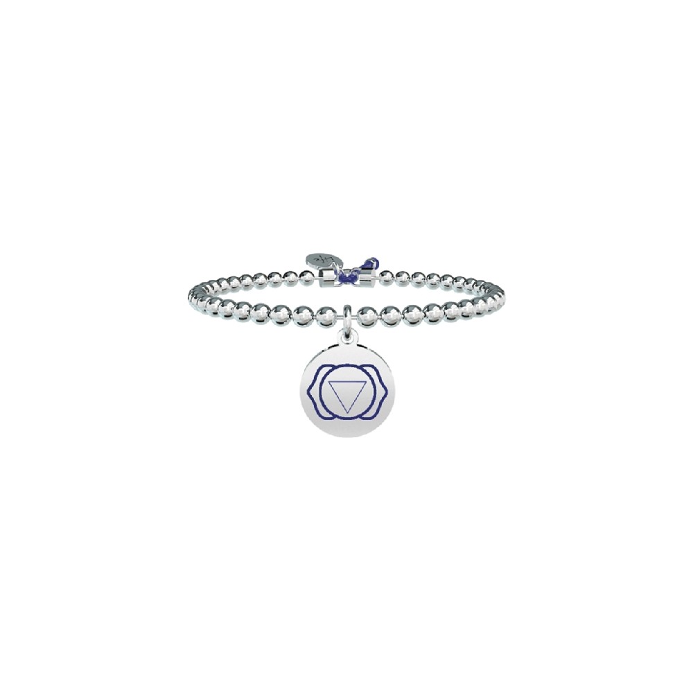 1 - Bracciale Kidult 731496 sfere in acciaio 316L VI Chakra Indaco collezione Spirituality