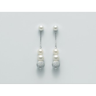 1 - Earrings Miluna PER1961 750/1000 Gold with pearls