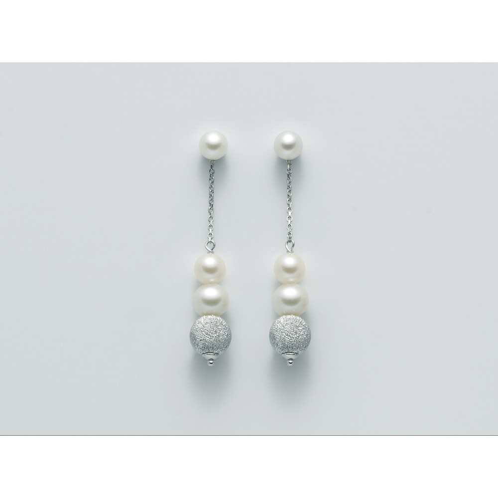 1 - Earrings Miluna PER1961 750/1000 Gold with pearls