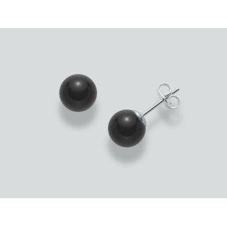 1 - Earrings Miluna PER2322 Silver 925/1000 with pearls col. black onyx mm 9