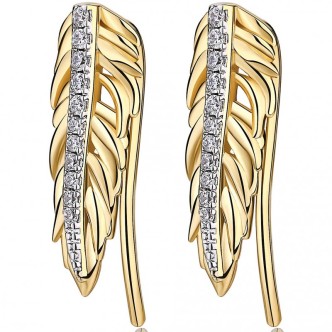 1 - Brosway BUM24 brass earrings in Plume collection