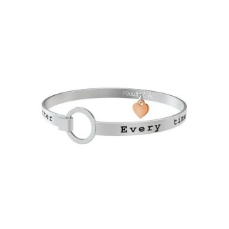 1 - Bracciale Kidult 731105 in acciaio 316L con piccolo cuore rosè collezione Love