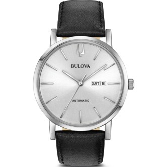 1 - Bulova watch Automatic analogue man leather 96C130 Clipper collection