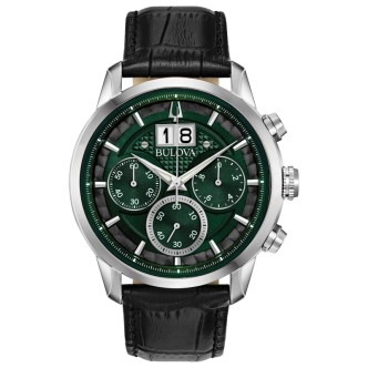 1 - Bulova watch Analog male chronograph steel 96B310 Sutton