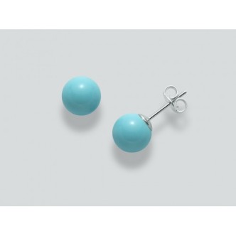 1 - Earrings Miluna PER2326 Silver 925/1000 with pearls col. turquoise mm 9