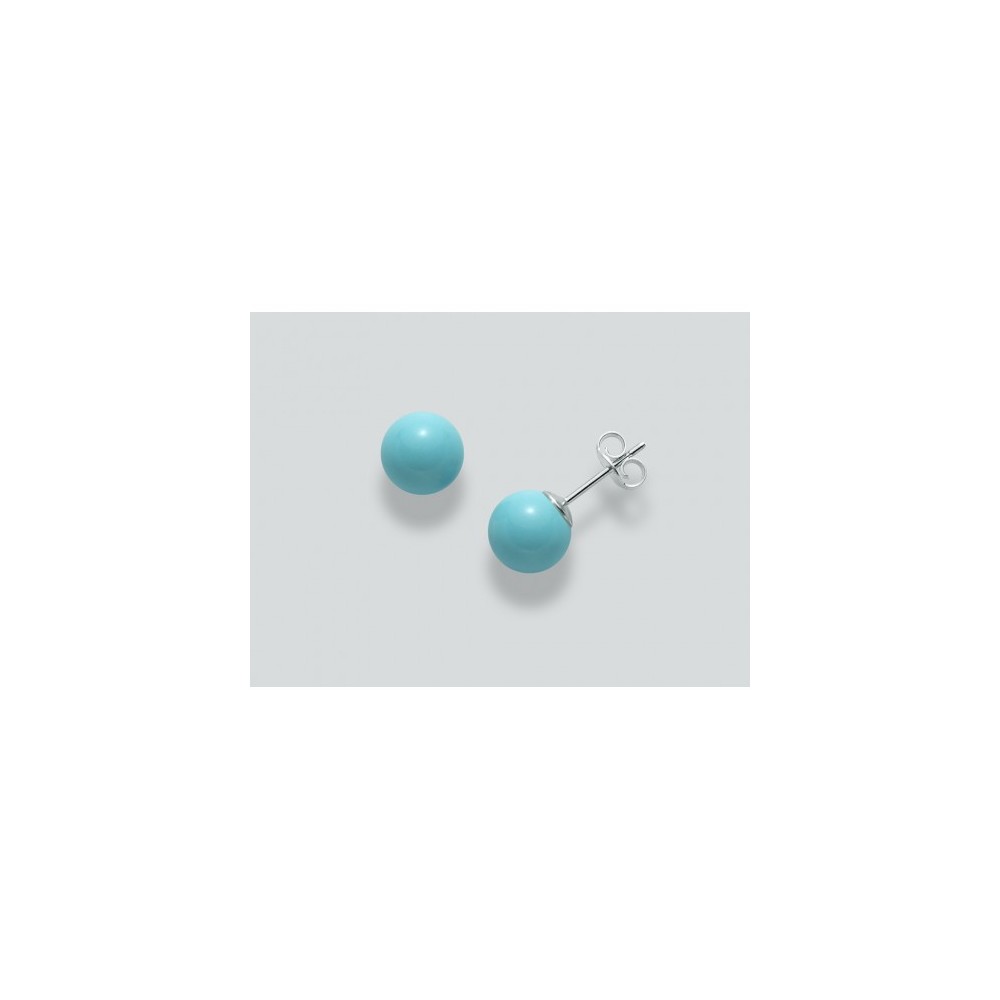 1 - Earrings Miluna PER2326 Silver 925/1000 with pearls col. turquoise mm 9