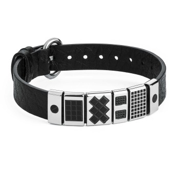 1 - Brosway bracelet BNG15 leather and 316L steel Enigma collection