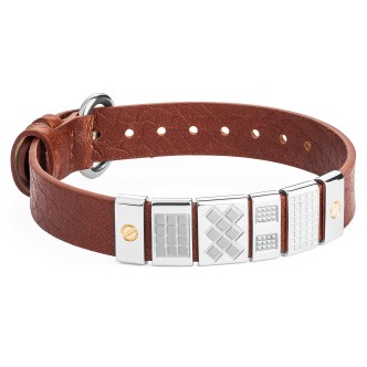 1 - Bracciale Brosway BNG12 pelle ed acciaio 316L collezione Enigma