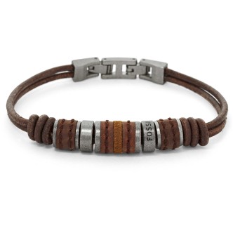 1 - Bracciale Fossil uomo JF00900797 pelle collezione Fall 2013