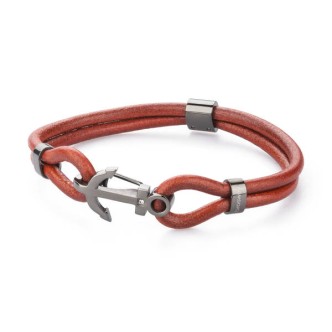 1 - Bracciale Brosway BRN20B pelle ed acciaio 316L collezione Marine