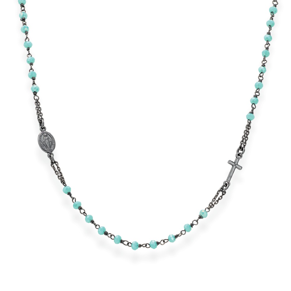 1 - Necklace Amen CRONT3 Silver 925 Rosario collection