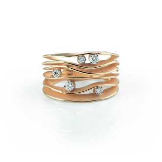 1 - Annamaria Cammilli ring GAN0914J Orange Gold with diamonds Dune collection