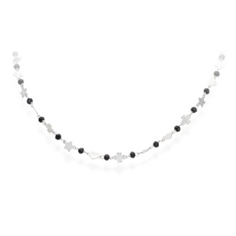 1 - Amen CLCQSBN necklace 925 silver and black crystals