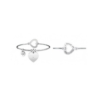 1 - Bracciale Kidult 731275 acciaio 316L ciondolo a cuore con cristali collezione Love