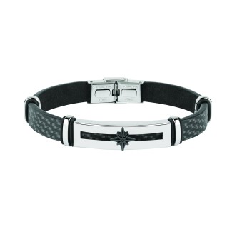 1 - Sector bracelet SADQ33 leather and steel Marine collection