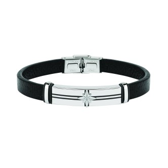 1 - Bracciale Sector SADQ32 cuoio ed acciaio collezione Marine