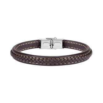 1 - Bracciale Sector SZV41 pelle ed acciaio collezione Bandy