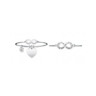 1 - Kidult bracelet 731276 heart in 316L steel and crystals Love collection