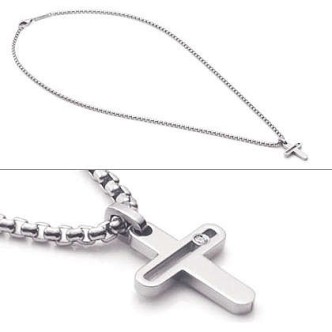 1 - Nomination men's necklace 023806/010 steel Cross collection