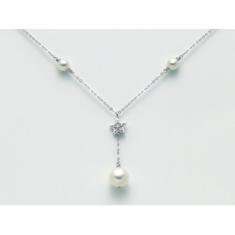 1 - Miluna necklace PCL4967 Gold 750/1000 with pearls and diamonds