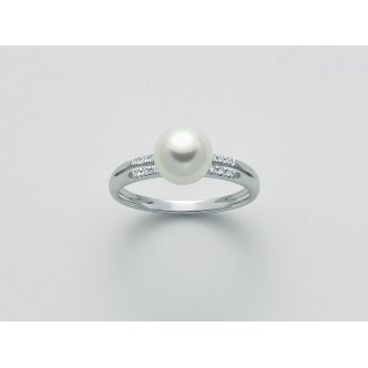 1 - Miluna ring PLI1596 Gold 750/1000 with pearl and diamonds