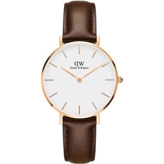 1 - Orologio Daniel Wellington solo tempo donna analogico cinturino in pelle Classic Petite Bristol DW00100171