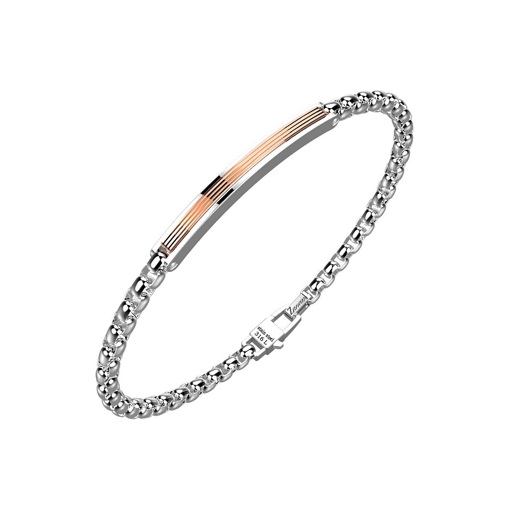 1 - Zancan EHB181 man bracelet in Sterling Silver 925 Hi Teck collection