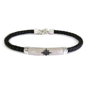 1 - Bracciale Zancan ESB037-GI pelle ed Argento 925 collezione BE1