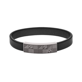 1 - Bracciale Emporio Armani uomo EGS2510040 pelle ed acciaio