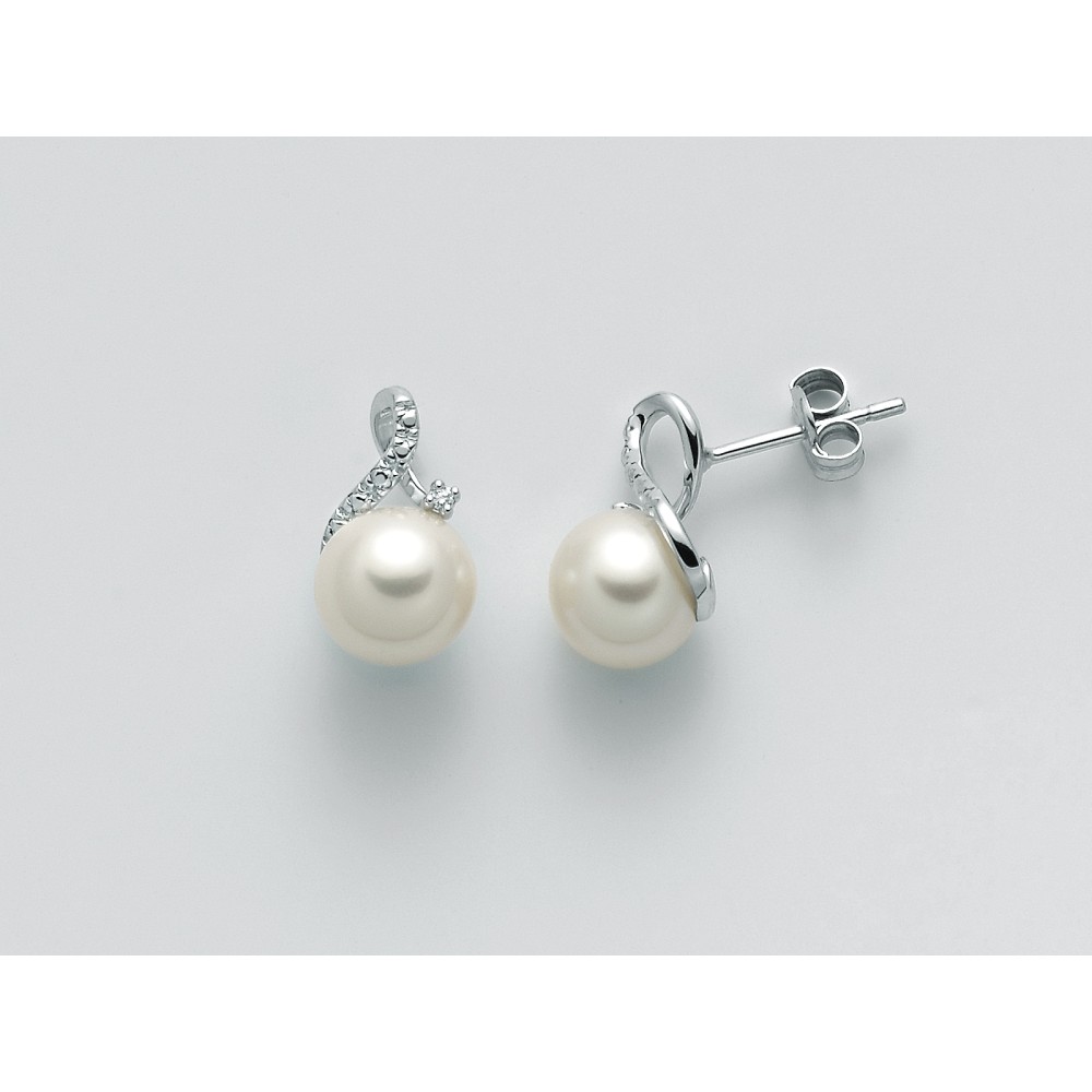 1 - Miluna PER2310 earrings 750/1000 gold with pearls