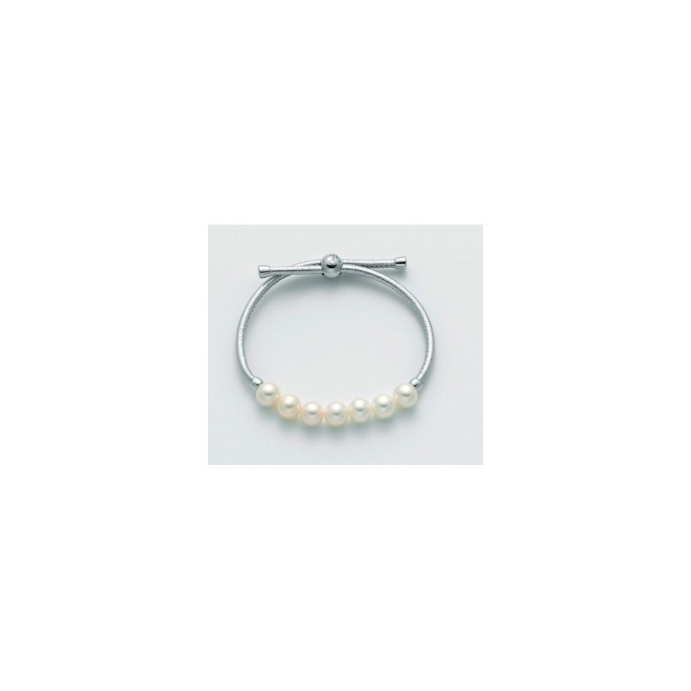 1 - Miluna bracelet PBR2752 Silver and leather Mia collection