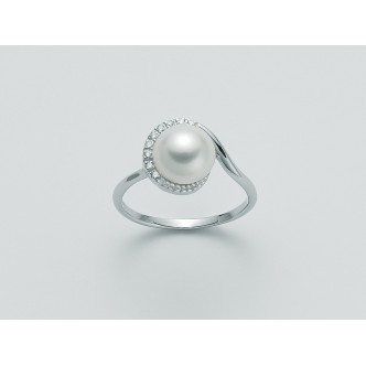 1 - Miluna PLI984V Gold 750/1000 ring with "Parure" collection pearls