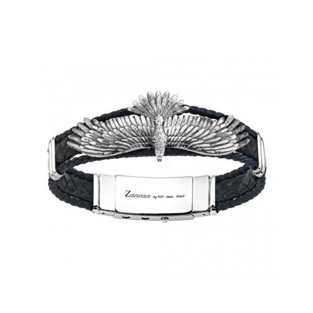 1 - Zancan EXB954-NE bracelet in reptile leather with eagle in sulfur oxide