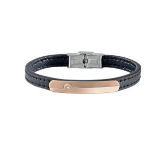 1 - Bracciale Sector SZV39 pelle ed acciaio collezione Bandy