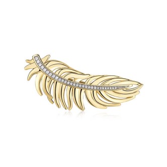 1 - Brosway BUM42 brooch in brass Plume collection