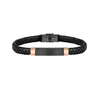 1 - Bracciale Sector Uomo SZV52 acciaio e pelle collezione Bandy