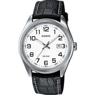 1 - Watch Casio only time man analog leather strap MTP-1302PL-7BVEF