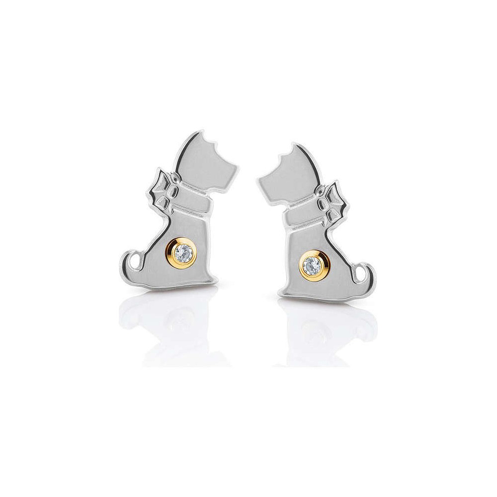 1 - Nomination earrings 026251/015 steel and 18 Kt gold Symponhy collection