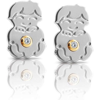 1 - Nomination earrings 026251/012 steel and 18 Kt gold Symponhy collection