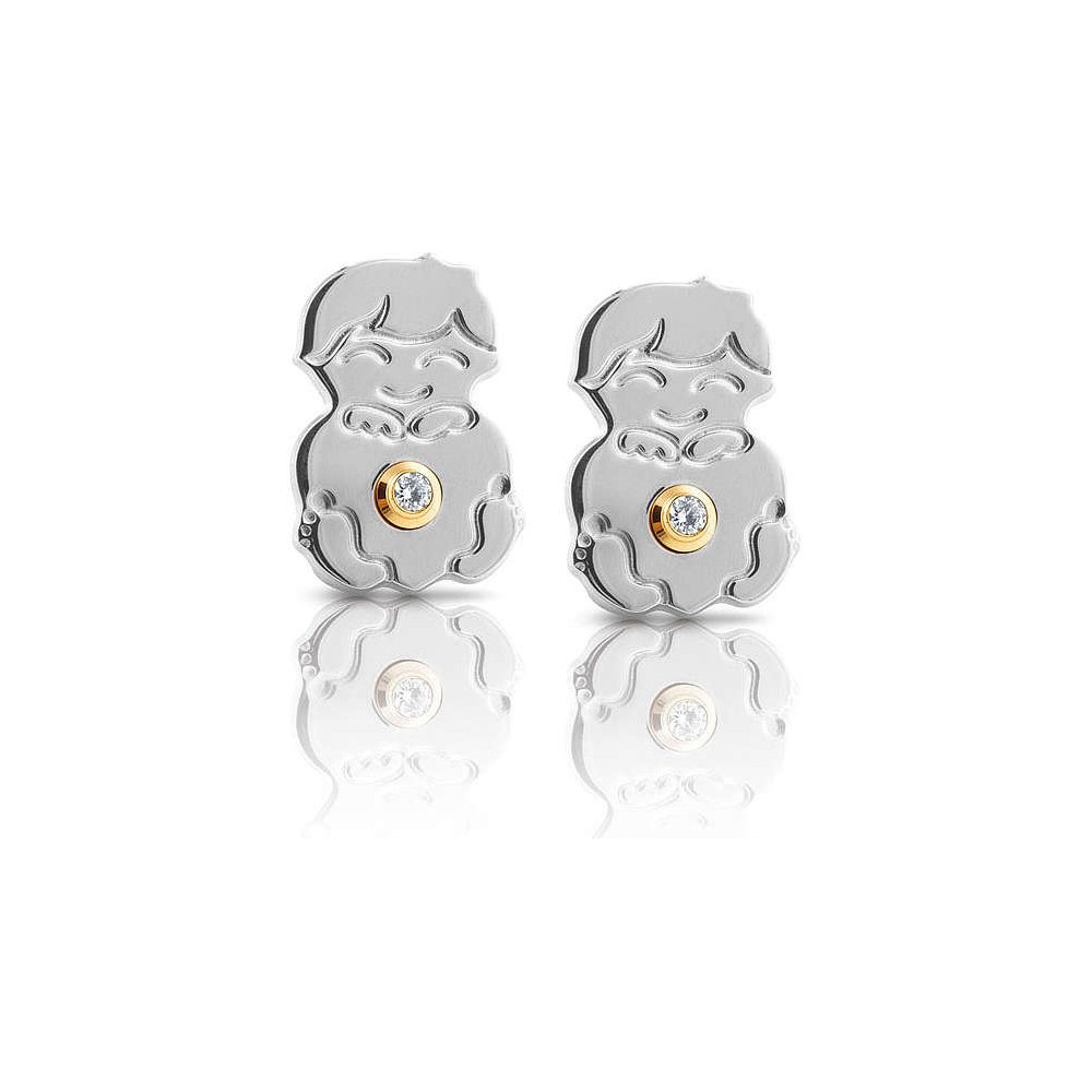 1 - Nomination earrings 026251/012 steel and 18 Kt gold Symponhy collection