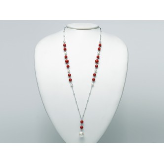 1 - Miluna necklace PCL5822 925/1000 silver and pearls