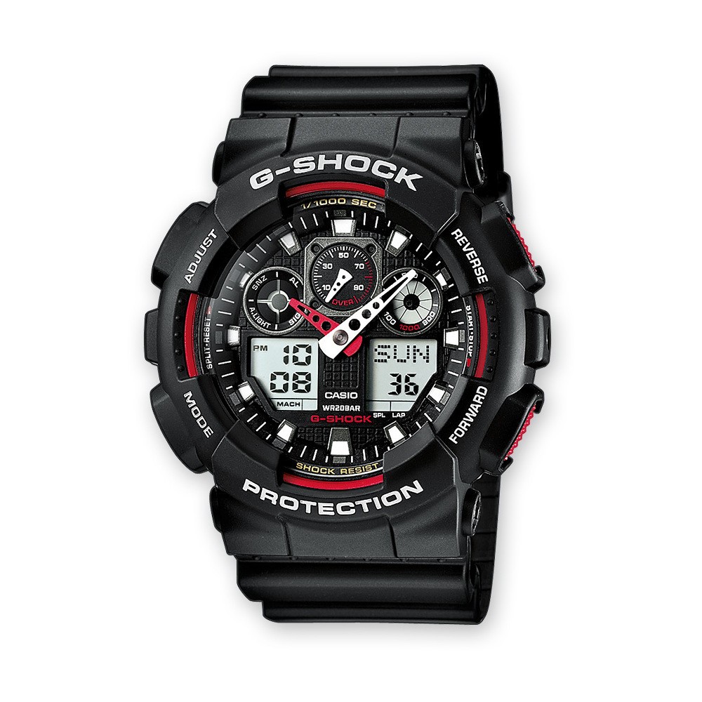 1 - Casio watch unisex digital chronograph resin strap model G-Shock GA-100-1A4ER