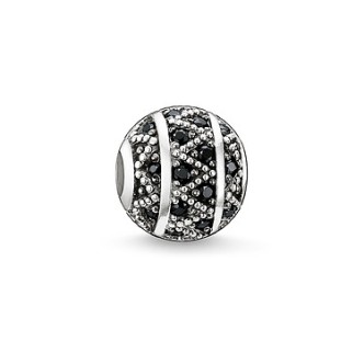 1 - Ciondolo Thomas Sabo K0022-051-11 Argento 925 Bead ZigZag Nero