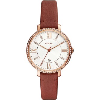 1 - Fossil watch woman analog leather strap model Jacqueline ES4413