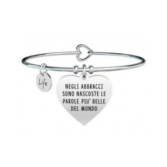 1 - Bracciale Kidult 731317 Acciaio 316L cuore con smalto e cristalli collezione Love